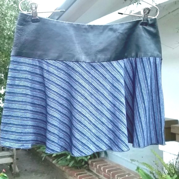 Halo Lambs Leather Waist Mini Skirt - swing style zipper side Sold Out Design - Picture 5 of 8